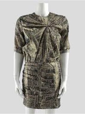 Isabel Marant pour H&M Silver and Black Metallic Mini Dress 12